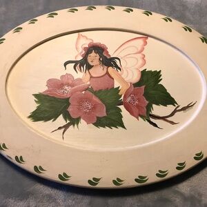 Hand Painted Wood Fairy Tray For Vanity